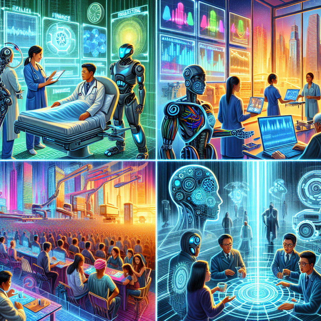 Discover how AI is transforming healthcare, finance, manufacturing, and education while addressing challenges like ethics and data privacy. Explore the future of AI now!